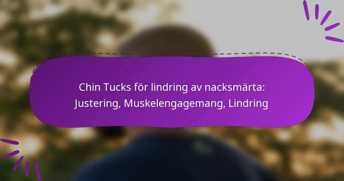 Chin Tucks för lindring av nacksmärta: Justering, Muskelengagemang, Lindring