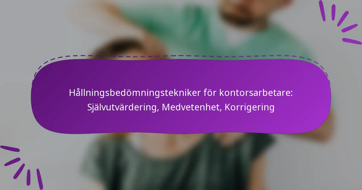 Hållningsbedömningstekniker för kontorsarbetare: Självutvärdering, Medvetenhet, Korrigering