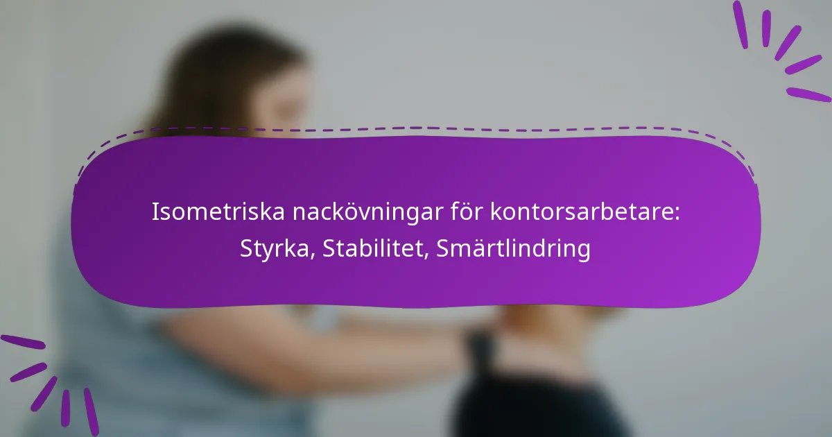 Isometriska nackövningar för kontorsarbetare: Styrka, Stabilitet, Smärtlindring