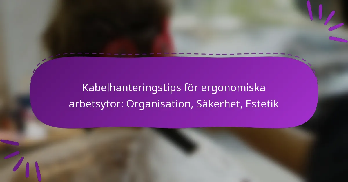 Kabelhanteringstips för ergonomiska arbetsytor: Organisation, Säkerhet, Estetik