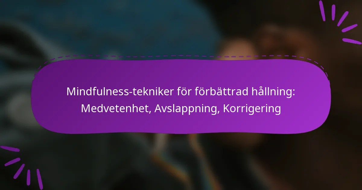 Mindfulness-tekniker för förbättrad hållning: Medvetenhet, Avslappning, Korrigering