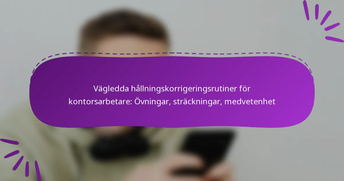 Vägledda hållningskorrigeringsrutiner för kontorsarbetare: Övningar, sträckningar, medvetenhet