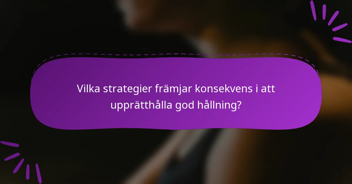 Vilka strategier främjar konsekvens i att upprätthålla god hållning?